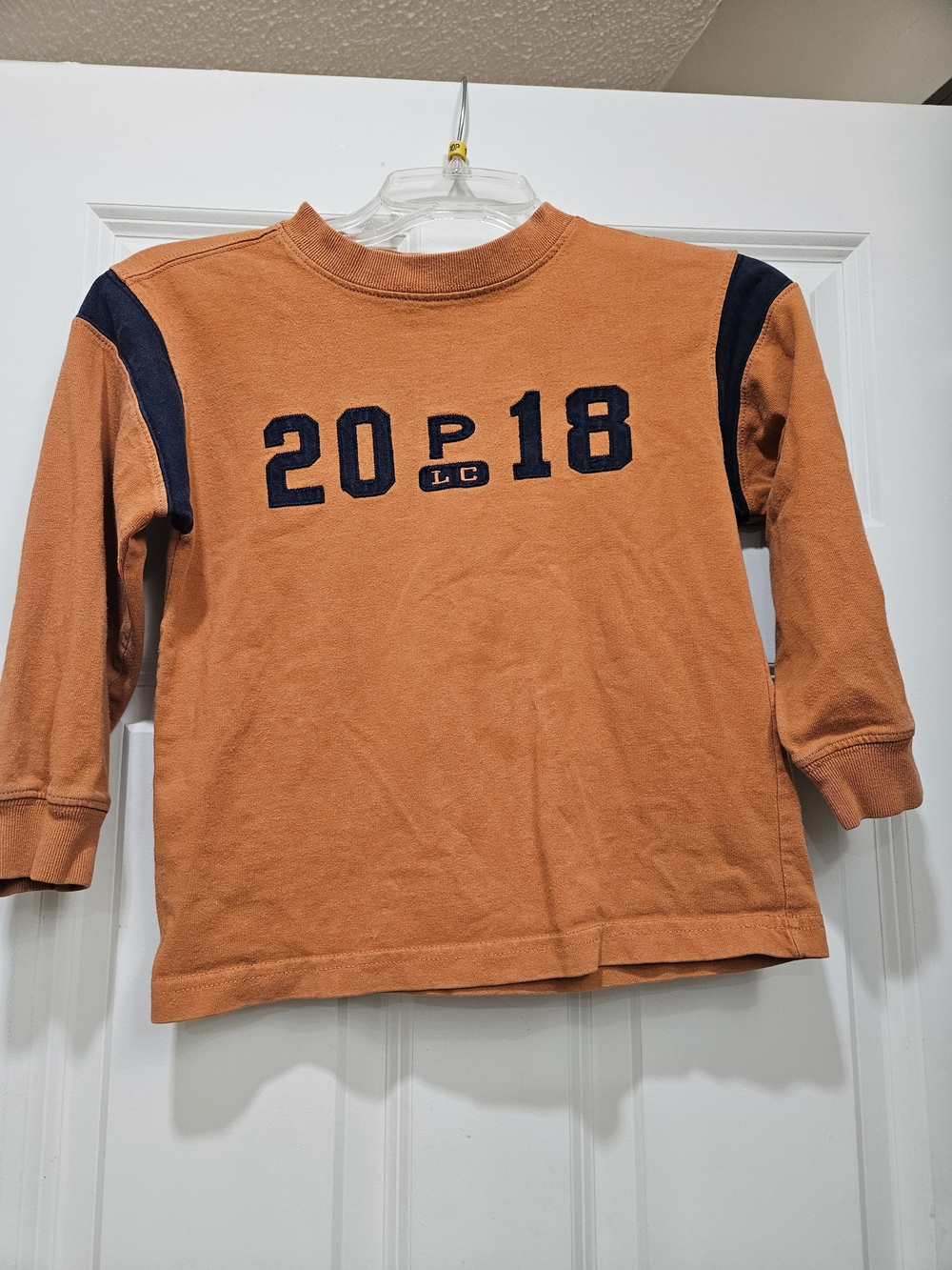 The Children's Place Orange Long-Sleeve Graphic Tee with Navy Accents